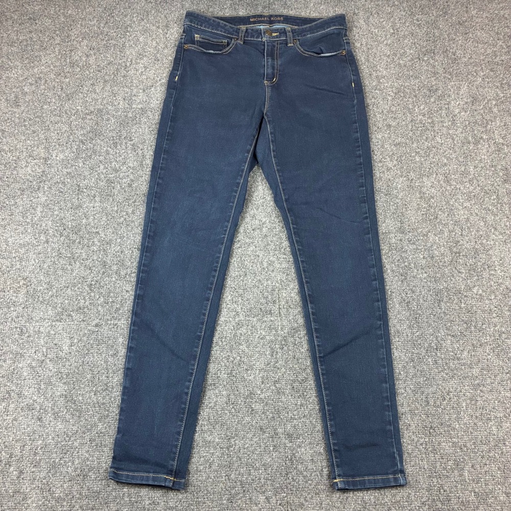 Michael Kors‎ Womens Size 8 Skinny Jeans Dark Indigo Stretch Denim Pants